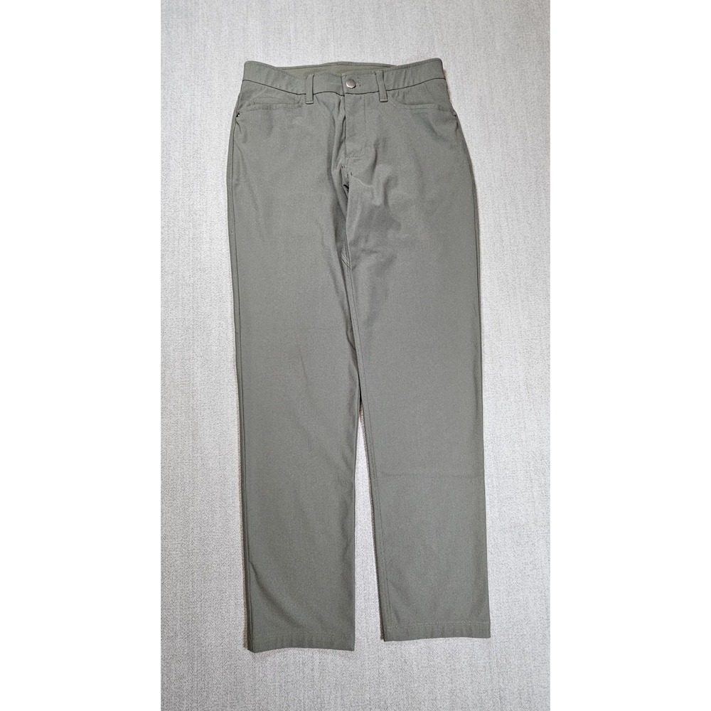 CRZ YOGA Men's Green Flat Front Straight Leg Casual Pants Waist 28 5-Pocket